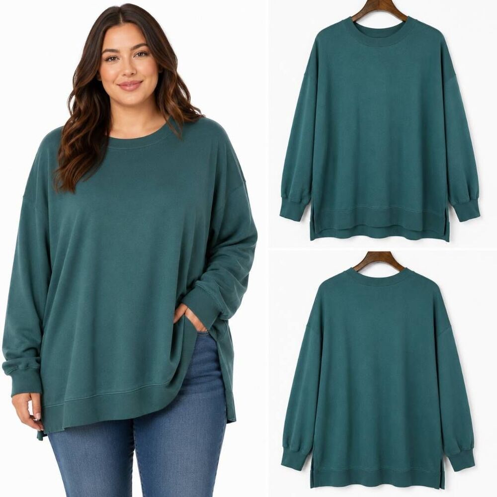 Old Navy SoComfy Tunic Sweatshirt Green Large NWT